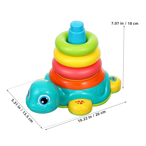 Beaupretty Sensorisches Babyspielzeug Schildkröte Stapelspielzeug mit Licht und Sound Bewegliche Ringe Kreatives Lernspiel für Kleinkinder Fördert Feinmotorik und Eltern Junge Mädchen von Beaupretty