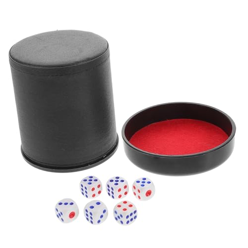 Beaupretty Silent Dice Shaker Set mit Basis Geräuschreduzierender Würfelbecher aus PU Leder Würfeln für Partys Familien und Ktv Spiele für Ruhige Spielabende von Beaupretty