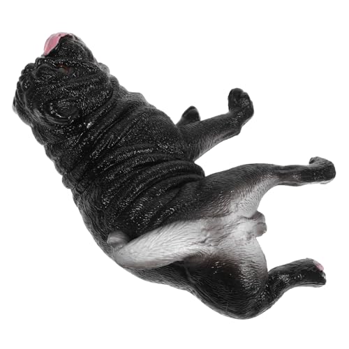 Beaupretty Simulation Dog Figurine für Desktop Realistische Pug Hund Figur aus Dekoration für Zuhause Büro und Blumenpotte Sammlerstück für Hundeliebhaber von Beaupretty