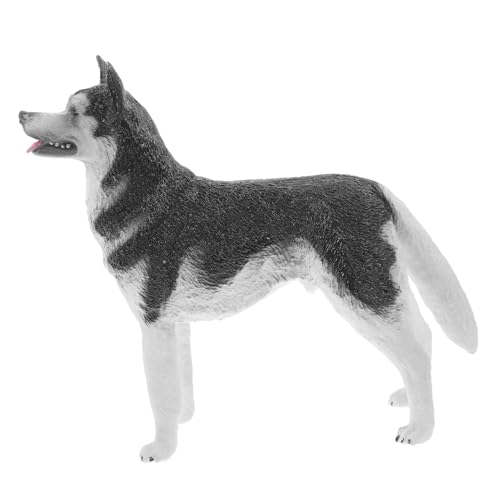 Beaupretty Simulation Husky Hundemodell Plastik Figur Stehend Lernspielzeug Tierdekoration für Zuhause und Schreibtisch Leichtes Kunststoffmodell für Kinderzimmer und DIY von Beaupretty
