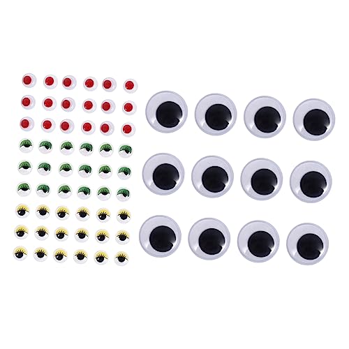 Beaupretty Simulation Tieraugen DIY Puppen Augen Aufkleber Selbstklebend Beweglich für Handwerk Bunte Farbige Wimpern Schwarze Augen von Beaupretty