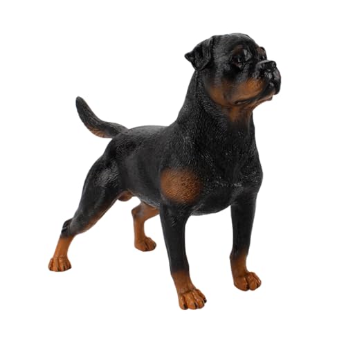 Beaupretty Simulierte Rottweiler Hunde Figur aus Kunststoff Realistisches Dekorationsmodell für Lernspielzeug und Hausdekoration Leicht und Tragbar für Schule und Freizeit von Beaupretty