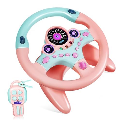 Beaupretty Simuliertes Lenkradspielzeug für Realistischer Fahrsimulator mit Musik und Lichtern für Zuhause und Unterwegs Fördert Motorische Fähigkeiten und Verkehrssicherheit von Beaupretty