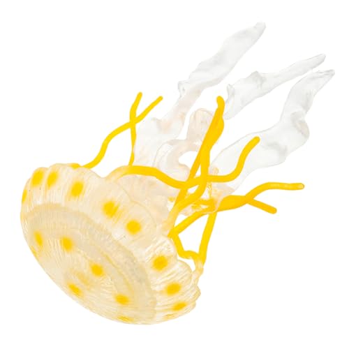 Beaupretty Simuliertes Quallenmodell Gelb Künstliche Aquarium Dekoration Meeresbewohner Figur Lernspielzeug zur Fischbecken Gestaltung von Beaupretty