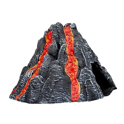 Beaupretty Simuliertes Vulkanmodell Rot Miniatur Vulkanausbruch Dekoration für Zimmer Dinosaurier Themen Detailreich und Dynamisch als Schreibtisch Ornament von Beaupretty