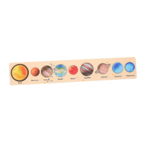 Beaupretty Solar System Puzzle Holzspielzeug mit Planeten für Interaktives Lernspiel zur Astronomie Abnehmbare Teile für Kreatives Pädagogisches Weltraumset für Vorschulkinder von Beaupretty