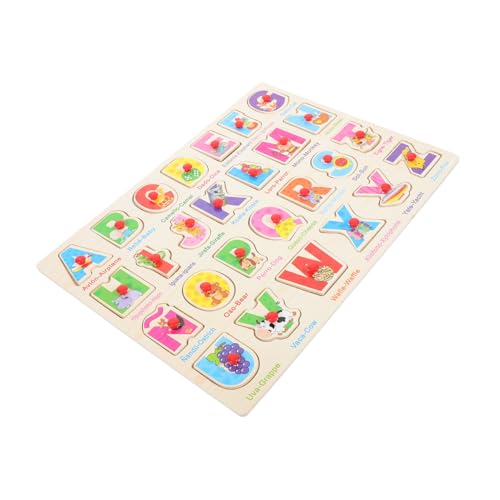 Beaupretty Spanisches Lernpuzzle Holzspielzeug für Kleinkinder Bunte Buchstaben Zahlen steckpuzzle zur Frühkindlichen von Wahrnehmung Feinmotorik und Konzentration Edukatives Montessori von Beaupretty