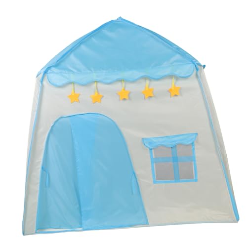 Beaupretty Spielzelt Tragbares Prinzessinnen Schloss Zelt für und Außen Faltbares Kinderzelt mit Blumenmuster Blau für Spiel und Entspannung von Beaupretty