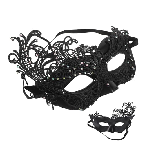 Beaupretty Spitzen-halbgesichtsmaske für Damen mit Verstellbarem Elastikband Komfortabel und Vielseitig für Halloween Karneval Maskenball und Cosplay-events von Beaupretty
