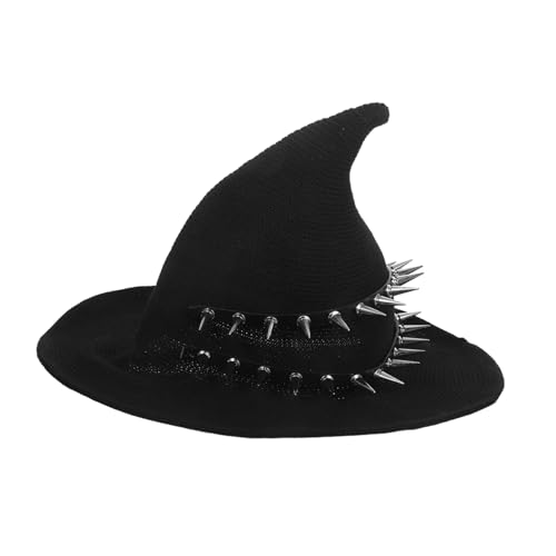 Beaupretty Steampunk Hexenhut Damen Warmes -kostüm mit Nieten und Breiter Krempe Handgestrickt Spitz Gothic Zauberer Hut für Halloween Karneval Cosplay Party Beaupretty Steampunk Hexenhut Damen Warmes -kostüm mit Nieten und Breiter Krempe Handgestrickt Spitz Gothic Zauberer Hut für Halloween Karneval Cosplay Party von Beaupretty