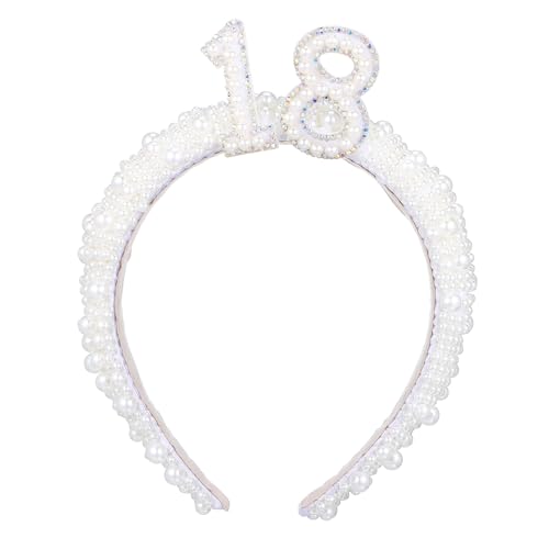 Beaupretty Stirnband Geburtstagsstadband Krone zum 18. Geburtstag Tiara zum 18. Geburtstag Geburtstags-Tiara für Mädchen Geburtstag Kopfschmuck Geburtstag Tiara Perle Weiß Beaupretty Stirnband Geburtstagsstadband Krone zum 18. Geburtstag Tiara zum 18. Geburtstag Geburtstags-Tiara für Mädchen Geburtstag Kopfschmuck Geburtstag Tiara Perle Weiß von Beaupretty