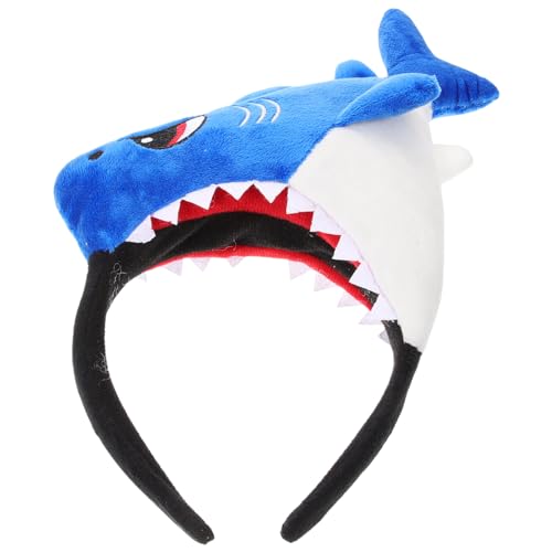 Beaupretty Hai-Stirnband Lustiges Tier Kopfband -Kostüm Cartoon-Haarband Haarschmuck Tiara Urlaub Stirnbänder Hai-Stirnbänder für Frauen Ozean Hut großer Hai Kopfbedeckung 3d von Beaupretty