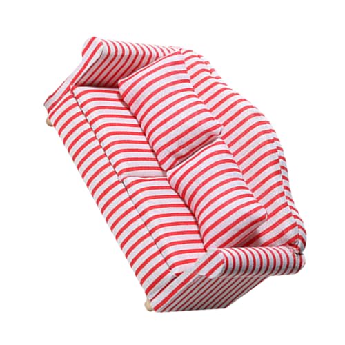 Beaupretty Streifen Doppelsofa Puppenhaus Möbel Dekoration Kompakte Miniatur Sofamodell für Wohnzimmer DIY Mini Craft Ornament Zubehör für Puppenhaus Einrichtung Beaupretty Streifen Doppelsofa Puppenhaus Möbel Dekoration Kompakte Miniatur Sofamodell für Wohnzimmer DIY Mini Craft Ornament Zubehör für Puppenhaus Einrichtung von Beaupretty