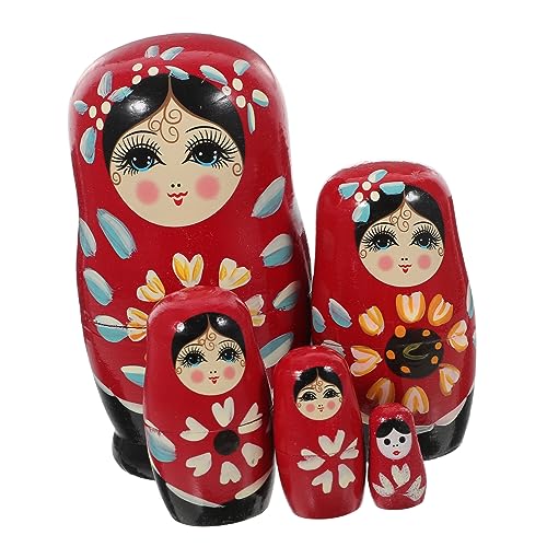 Beaupretty Teiliges Handbemaltes Holz Mehrschichtige Russische Nesting Puppen Pädagogisches für Fördert Vorstellungskraft und Größenwahrnehmung Dekoratives Sammlerstück von Beaupretty
