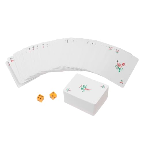 Beaupretty Teiliges Mini Mahjong Kartenset Würfeln Tragbar und Leicht Chinesisches Kartenspiel für Zuhause und Reisen Glatte Oberfläche Klarer Druck für Familie und Partyspaß von Beaupretty