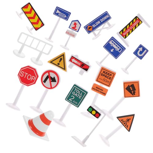 Beaupretty Teiliges Mini Verkehrsschilder Spielzeugset für Realistische Verkehrszeichen und Absperrungen Interaktives Lernspielzeug zur Verkehrserziehung und Sicherheitserkennung und von Beaupretty