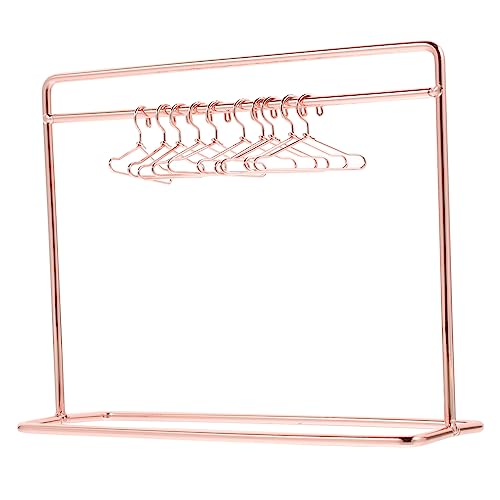 Beaupretty Teiliges Miniatur Puppenbügel aus Roségoldfarbener Kleiderständer und Kleine Kleiderbügel Platzsparender Puppenkleiderhalter für Puppenhausmöbel und Puppenkleidung Praktische von Beaupretty
