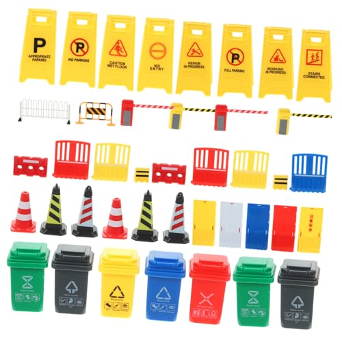 Beaupretty Teiliges Miniatur verkehrssperrspielzeug Pädagogisches Straßenblockspiel für Interaktives Verkehrszeichen Modell Fördert Verkehrssicherheit und Eltern Junge Mädchen spielspaß von Beaupretty