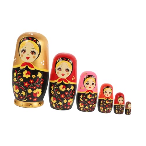Beaupretty Teiliges Russisches Nesting Dolls aus Holz Handbemalt Sichere Matruschka Puppen für Mädchen und Erwachsene als Geburtstags Dekoratives Kunstspielzeug von Beaupretty