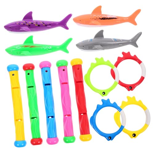Beaupretty Teiliges Tauchspielzeug für Bunte Sinkende Pool Spielzeuge mit Tauchringen Tauchstäben und Haifiguren Sicheres Schwimmtraining und Badespaß im Sommer von Beaupretty
