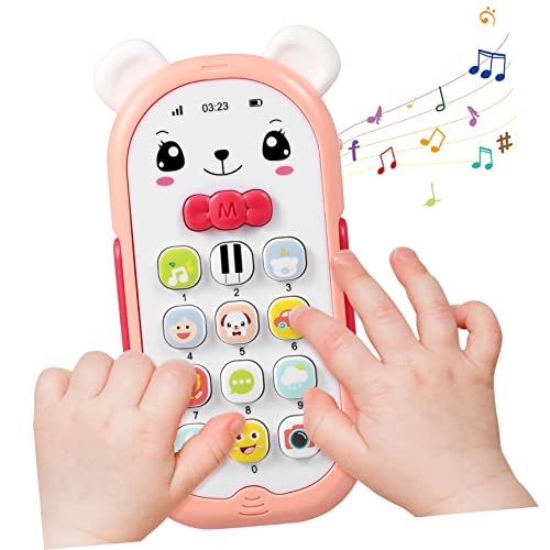 Beaupretty Telefonspielzeug Kreatives Musikspielzeug für Kleinkinder mit Licht und Geräuschen Pädagogisches Handy für Junge Mädchen Hellrosa Monate von Beaupretty