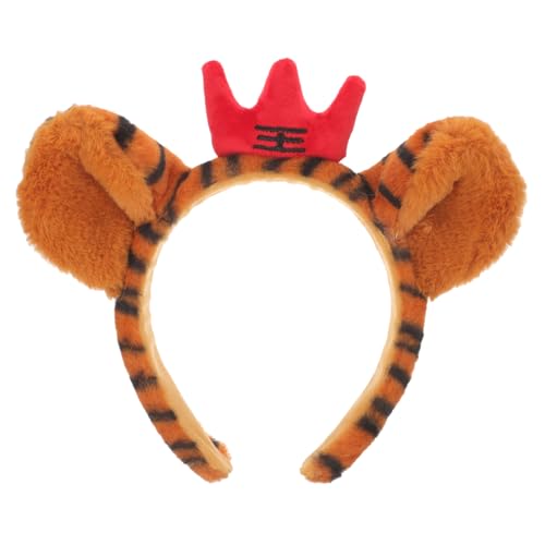 Beaupretty Tier Ohr Stirnband Tiger für Frauen Niedlicher Cosplay Haarreif mit Tigerohren und Roter Krone Perfektes Accessoire für Mottopartys und Karneval von Beaupretty