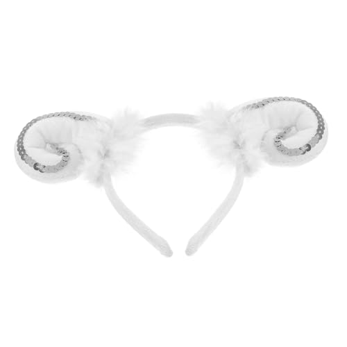 Beaupretty Tierisches Stirnband Ohren Kopfbedeckung Schaf-stirnband Karikatur Lamm Kostüm Cosplay Kind Geburtstag Animiert Für Dekorativ Schaf Haarreifen Haarband Party-requisite Weiß Stoff von Beaupretty