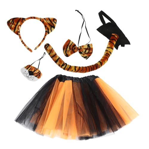 Beaupretty Tigerkostüm Set für Tierohren Haarreif Nase Schwarzem Tutu Rock für Halloween Karneval Verkleidungspartys Beaupretty Tigerkostüm Set für Tierohren Haarreif Nase Schwarzem Tutu Rock für Halloween Karneval Verkleidungspartys von Beaupretty