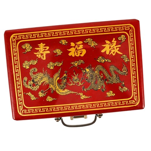 Beaupretty Traditionelle Chinesische Mahjong Box aus Holz mit Großem Fassungsvermögen Vintage Aufbewahrungskiste mit Griff Dekorative Geschenkbox im Retro Stil für Mahjong und Kleine Beaupretty Traditionelle Chinesische Mahjong Box aus Holz mit Großem Fassungsvermögen Vintage Aufbewahrungskiste mit Griff Dekorative Geschenkbox im Retro Stil für Mahjong und Kleine von Beaupretty