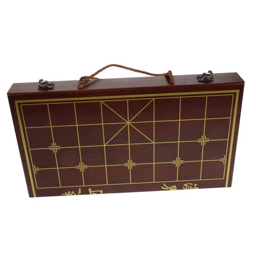 Beaupretty Tragbares Chinesisches Schachspiel Holzset mit Aufbewahrungsbox Handgefertigt Natürliche Holzoptik für Reise und Familie Geeignet für Spielstärken von Beaupretty