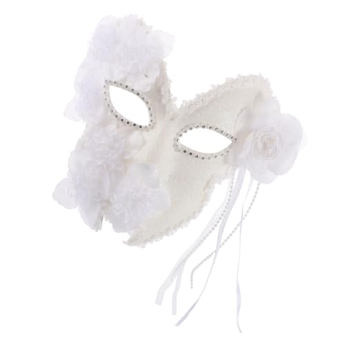 Beaupretty Venezianische Damen Vollgesichts Spitzenmaske mit Blumen Kunststoff Masquerade Maske für Weihnachten Silvester Karneval Halloween Party von Beaupretty