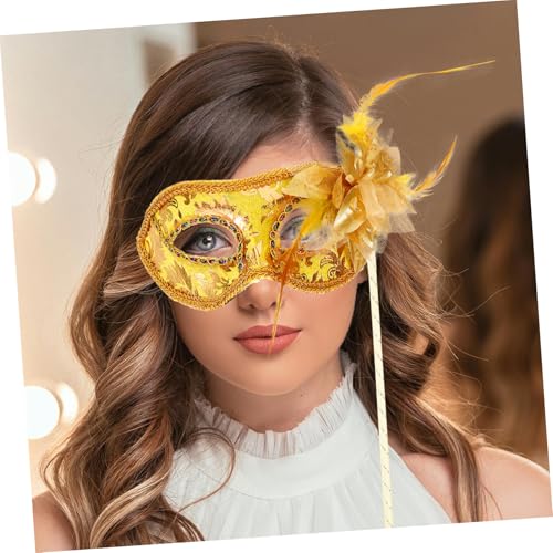 Beaupretty Venezianische Halbmaske mit Federn Handgehaltene Masquerade Maske Damen Kostümprop Leicht und Langlebig für Fasching Halloween Maskenball Cosplay Party Beaupretty Venezianische Halbmaske mit Federn Handgehaltene Masquerade Maske Damen Kostümprop Leicht und Langlebig für Fasching Halloween Maskenball Cosplay Party von Beaupretty