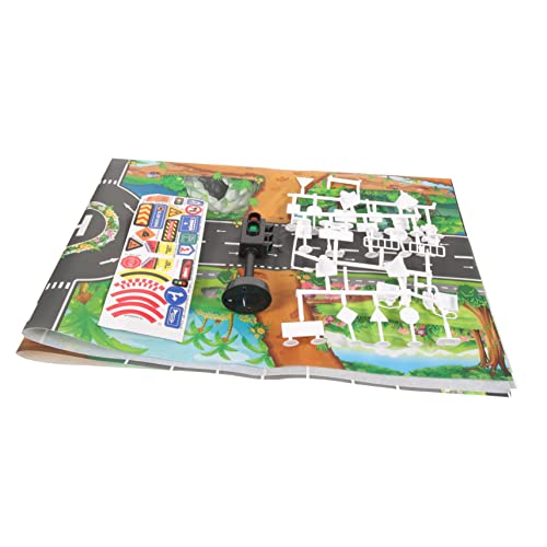 Beaupretty Verkehrszeichen Spielset Dinosaurier Verkehrs und Parkplatzspielmatte Teiliges Kinderspielzeug für Interaktives Lernen und Gemeinsames von Beaupretty