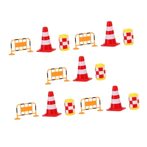 Beaupretty Verkehrszeichen Spielset Teilig mit Miniatur Straßenwarnschildern und Barrikaden Pädagogisches Lernspielzeug für Fördert Verkehrserziehung Kognitive Entwicklung und Kreatives von Beaupretty