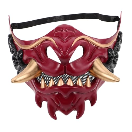 Beaupretty Verstellbare Samurai Dämonen Maske Rot Unisex Cosplay Atemaktiv Halloween Party Theater Karneval Beaupretty Verstellbare Samurai Dämonen Maske Rot Unisex Cosplay Atemaktiv Halloween Party Theater Karneval von Beaupretty