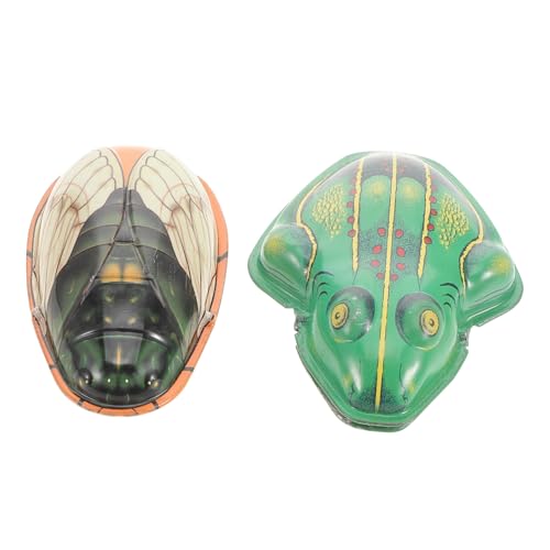 Beaupretty Vintage Blechspielzeug Teilig Kleine Frosch und Figur Robustes Metallmodell Detailreiches Retro Tier Dekoratives Sammlerstück für Freunde von Beaupretty