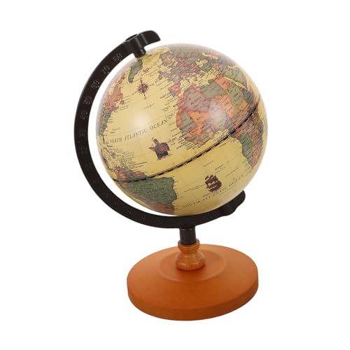 Beaupretty Vintage Deko-weltkugel Mit Ständer Für Büro-Schreibtisch Heimdekoration Kleiner Weltglobus Aus Metall Und Holz Dekorativer Schreibtisch-weltkugel Für Geographie-Lernen von Beaupretty