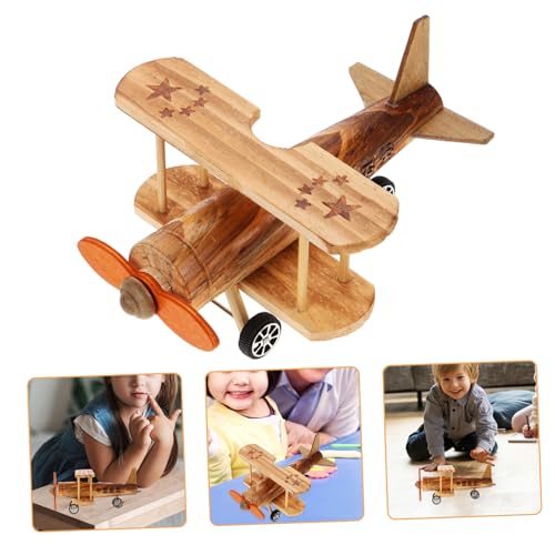 Beaupretty Vintage Holzflugzeug Modell Dekoratives Flugzeug Ornament für Schreibtisch Büro und Geschenkideen für Sammler und Kreative Wohnraumgestaltung von Beaupretty