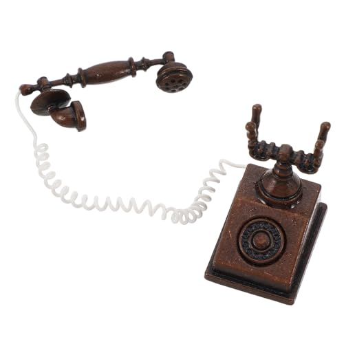 Beaupretty Vintage Miniatur Wählscheiben Telefon Puppenhaus Zubehör Retro Dekoration für Sammelobjekt und Miniatur Landschaft Akzent von Beaupretty