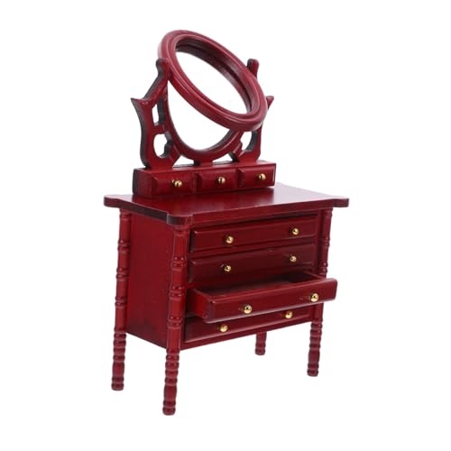 Beaupretty Vintage Puppenhaus Möbel für Mädchen Robustes Make-up Vanity Zubehör Vielseitig Kombinierbar für Puppenhaus Schlafzimmer und Wohnzimmer von Beaupretty