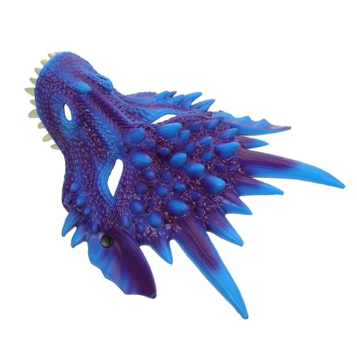 Beaupretty Violette Cosplay Drachenmaske für Herren Realistische Schaumstoffmaske Wiederverwendbar für Halloween Karneval Fasching Party und Verkleidung von Beaupretty