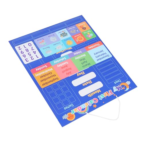 Beaupretty Wandkalender Lernspielzeug mit Wetter und Erkennung Bunte Magnetische Tafel Form Farb und Zahlenverständnis für Vorschule und Morgenroutine von Beaupretty