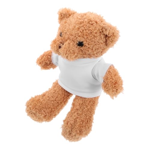 Beaupretty Weiches Kuscheliges Plüschtier-teddybär mit Unbedrucktem T-Shirt für DIY-Sublimation Personalisierbares Stofftier für Erwachsene Geschenk für Geburtstage Babypartys und Besondere von Beaupretty