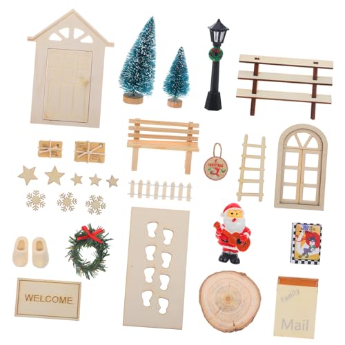 Beaupretty Weihnachtliche Miniatur Dekoration Detailreiche Puppenhaus Figuren Langlebige Weihnachts Ornamente für Tisch Gartenhaus Festliche Gestaltete Miniatur Modelle von Beaupretty