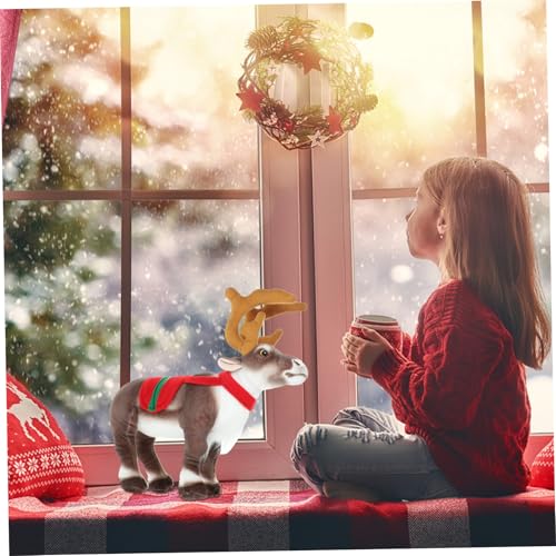 Beaupretty Weihnachtliche Plüschhirsch Dekoration Weiches Detailreiches Rentier Stofftier Leichtes Elchfigur Kuscheltier für Festliche Raumgestaltung und Geschenkidee von Beaupretty