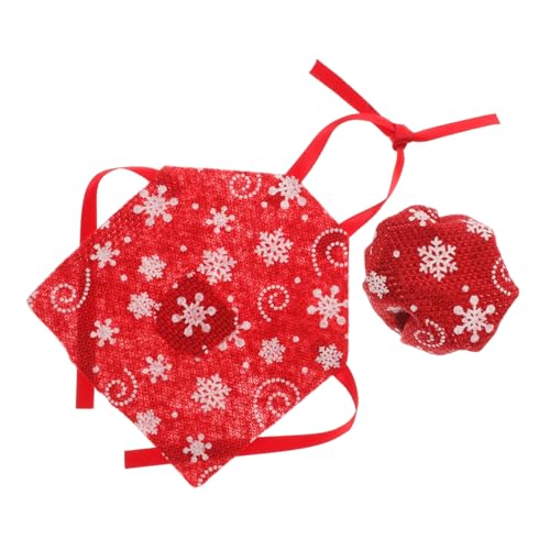 Beaupretty Weihnachtlicher Elfen Kochschürze mit Mütze für Puppenhaus Detailreiches Küchenzubehör Festliche Dekoration Rote Schürze mit Weißen Schneeflocken für Weihnachtskoch und von Beaupretty