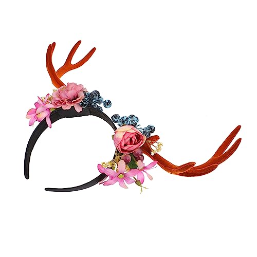 Beaupretty Weihnachtliches Antler Haarband mit Blumen Stilvolles Xmas Kostüm Haaraccessoire für Partys Bequem und Langlebig für und Mädchen von Beaupretty