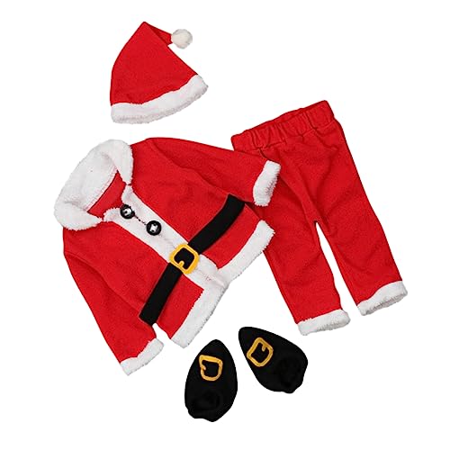Beaupretty Weihnachtskostüm Set Teilig Langarm Fleece Hose Mütze für Festliche Santa Claus Kleidung Winter Warm und von Beaupretty