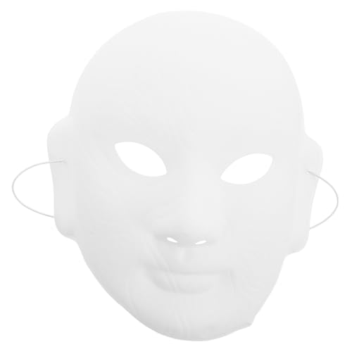 Beaupretty Weiße Bemalbare Vollgesichtsmaske für Karneval Halloween Cosplay und Kreative Bastelprojekte für Erwachsene von Beaupretty