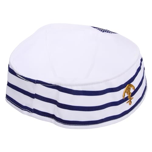 Beaupretty Weißer Gestickter Sailor Captain Hat für Kostüm Party Verstellbar Stilvoll und Langlebig von Beaupretty